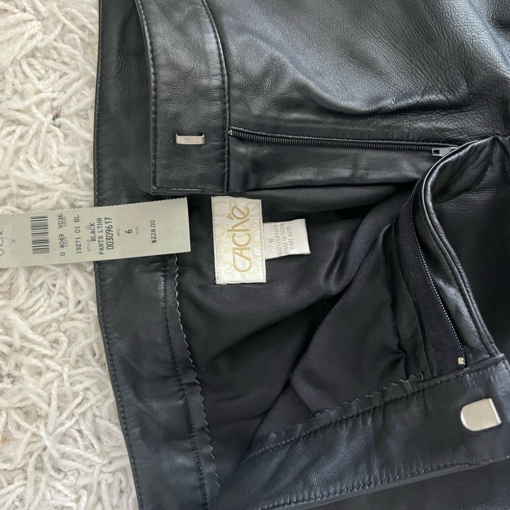Cache Black Leather Trousers